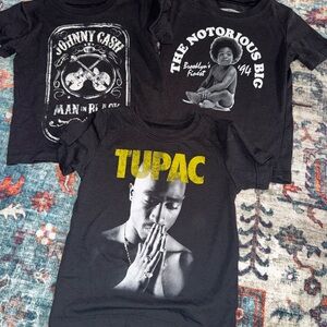 Kids Black Graphic T-Shirts Set